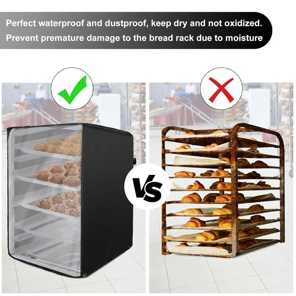 

Крышка противень для булочек Крышка для стойки для хлеба Коммерческая выпечка 23*28*32 дюйма Защитная крышка для принадлежностей для выпечки 10-уровневая стойка, совместимая