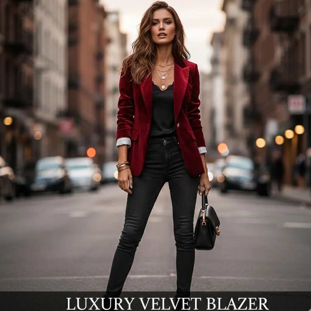 

Winter European and American Women's Fashion Elegant Solid - color Blazer