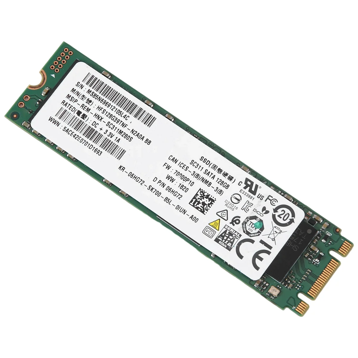 

Для SK Hynix SC311 128 ГБ SATA SSD HFS128G39TNF-N2A0A BB M.2 SSD 6 Гбит/с для настольного портативного компьютера