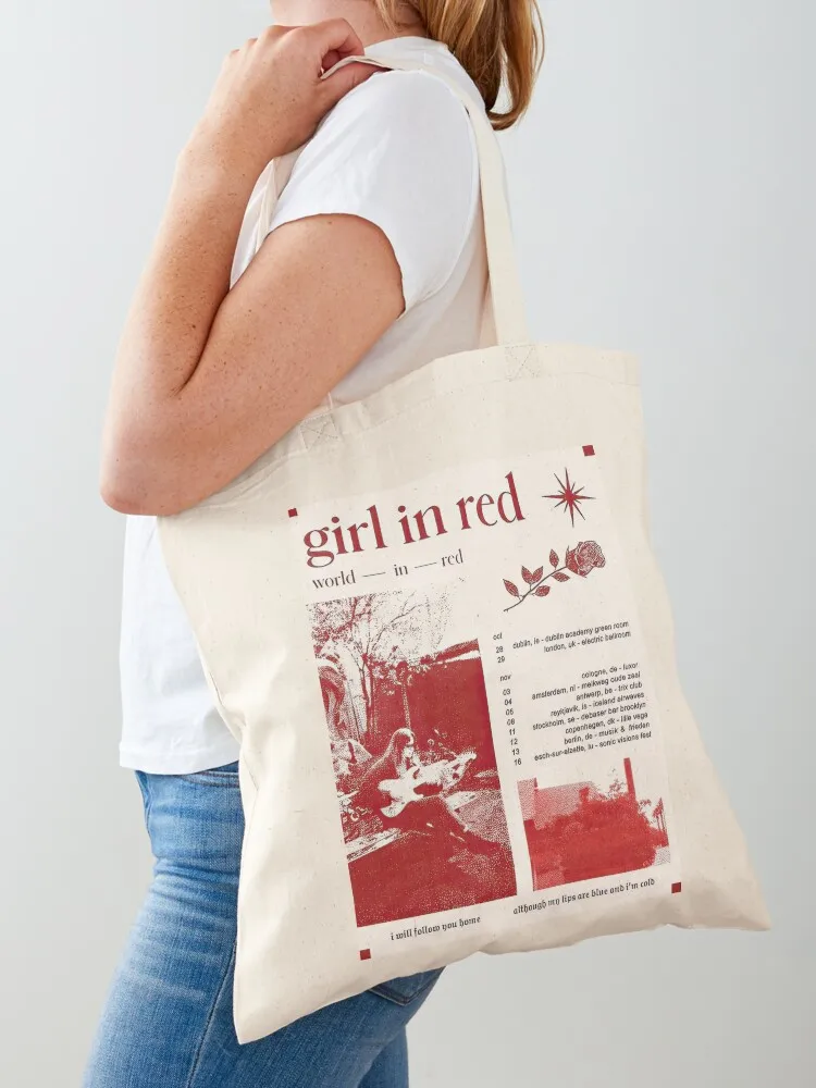 

Girl In Red Retro Tote Bag shopping cart bags hand bag cute pouch bag bags luxury women