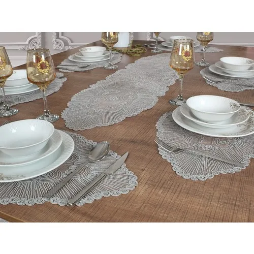 Tropik Home Tropikhome American Service Supla and Runner Set 6 Personality Set Venice Gray 7 Piece