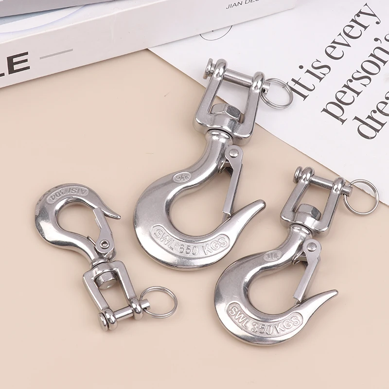 304 الفولاذ المقاوم للصدأ الزناد Clevis قطب العين رفع المفاجئة لهجة هوك سلك حبل رفع هوك مع قدرة تحميل 150/350/650 كجم