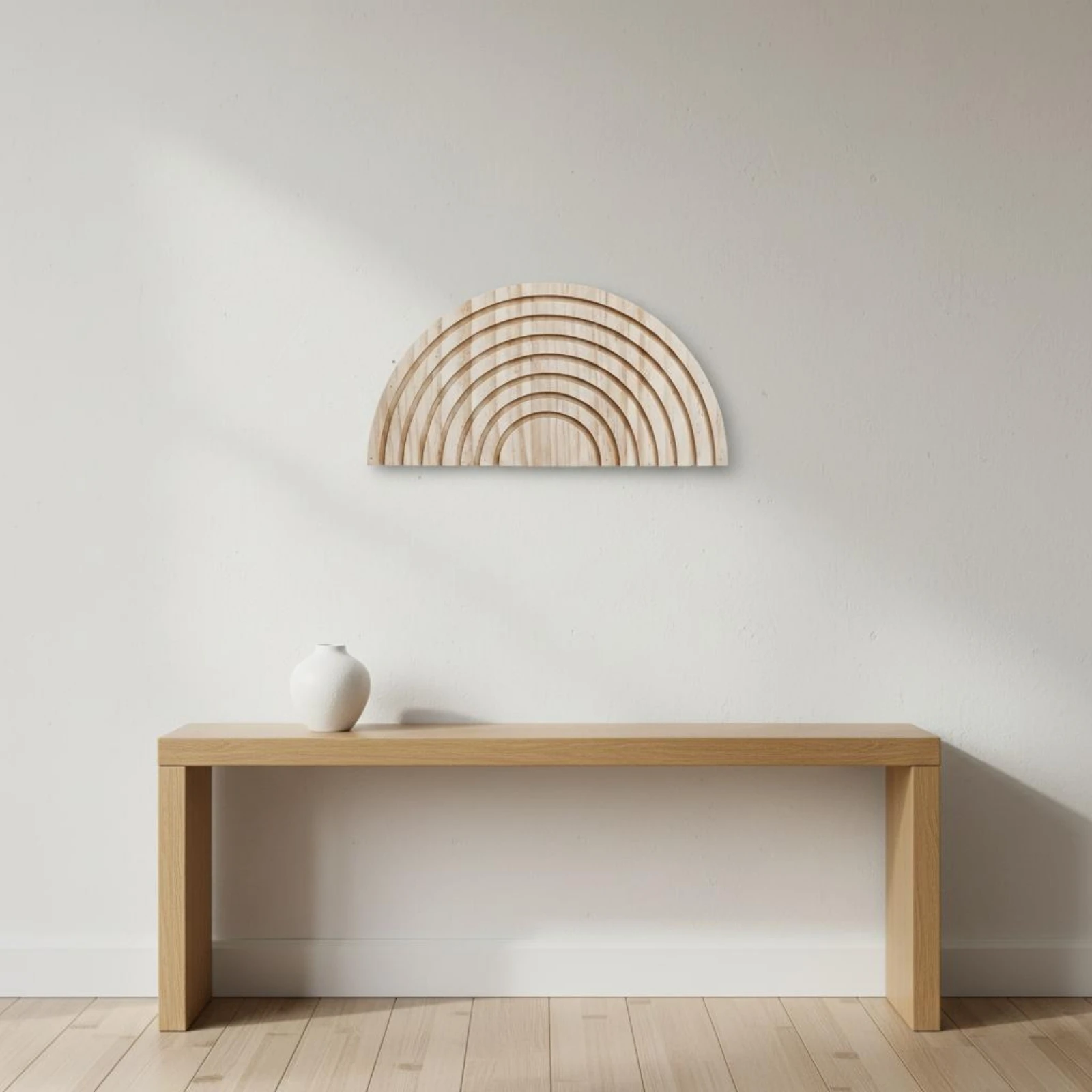 Half Circle Wall Planter Multi-Use Wooden Semicircle Planter Rainbow Wall Shelf Easy to Install Home Decor Sturdy for Bedroom