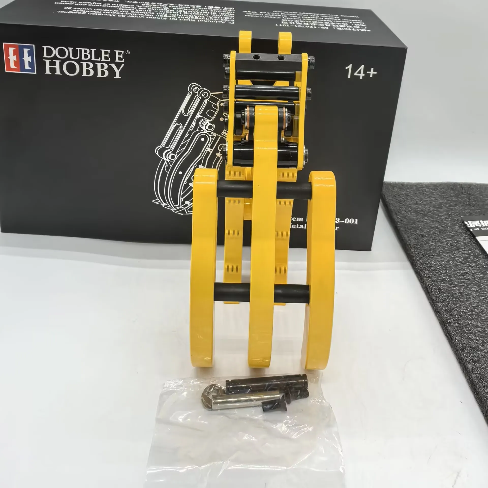 RC Upgrade Metal Active Gripper with Quick Hitch Coupler For Double E 1/14 E010 E111 EC160 Hydraulic Excavator