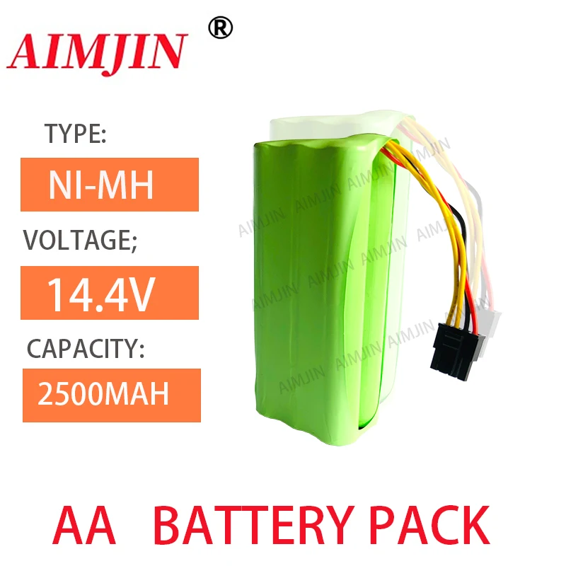 14.4V 2500MAH Ni-MH AA rechargeable Replace battery cell for Ecovacs Deebot Deepoo X600 ZN605 ZN606 Redmond Vacuum Cleaner Robot