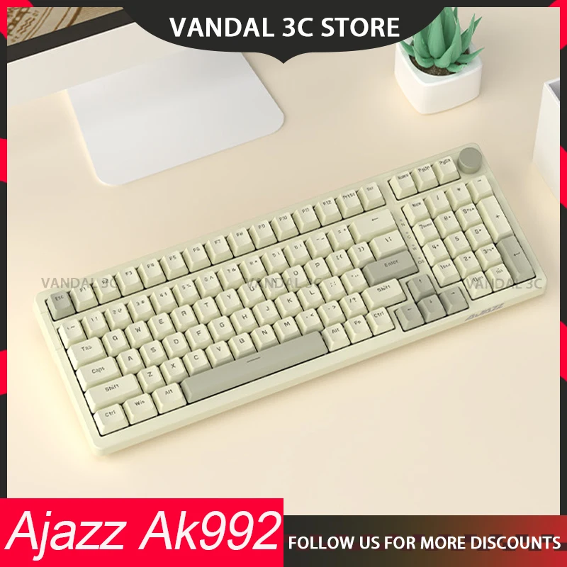 Ajazz Ak992 Mechanical Keyboard 99 Key Hot-Swap Wired Keyboard Rgb Gakset Gaming Keyboard Full Bond No Punch 98% Custom Keyboard