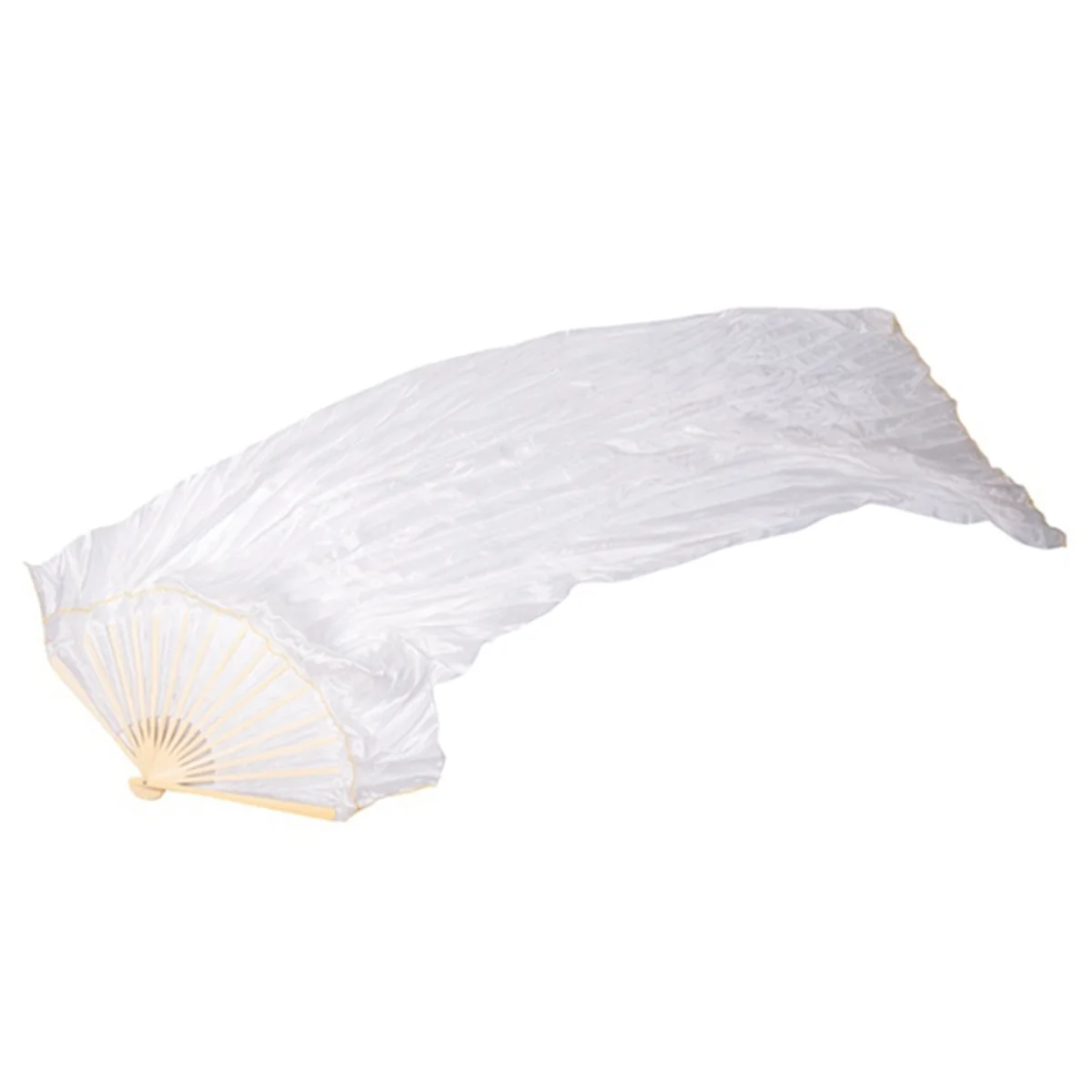 Sales! 100% Silk Unisex Chinese Silk Veil Dance Fans 1Pcs Belly Dance Fans White Color 180x90Cm