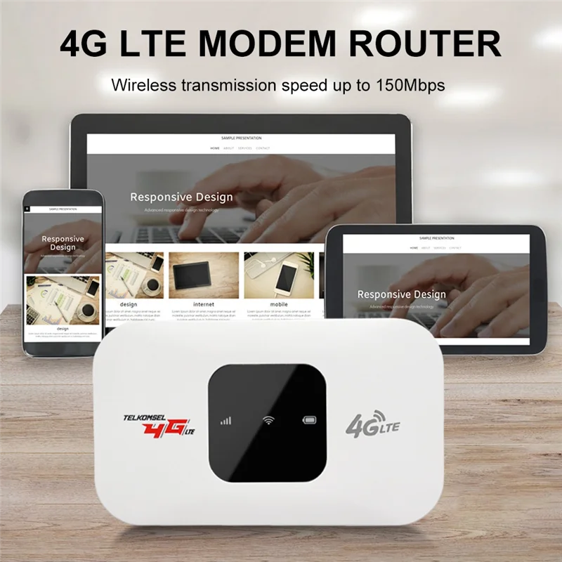 AAAEL-4G LTE Mini Mobile Wifi Router 150Mbps Pocket Mobile Hotspot Support 8-10 Users With SIM Card Slot Portable Wifi Hotspot