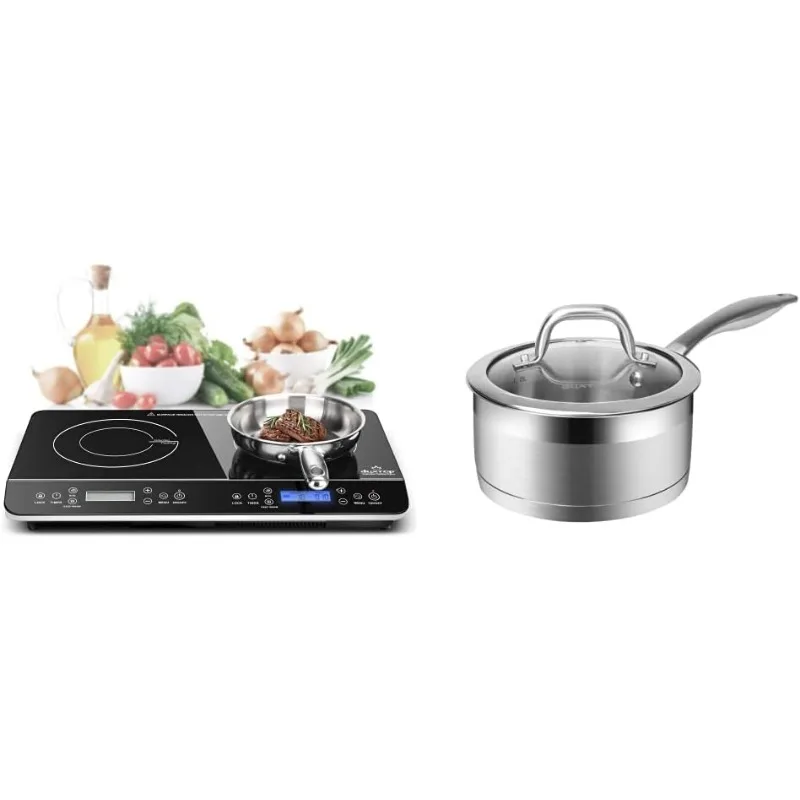 Duxtop LCD Portable Double Induction Cooktop 1800W Digital Electric Countertop Burner Sensor Touch Stove