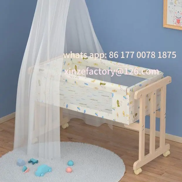 

Customizable 85Cm long simple solid wood baby crib