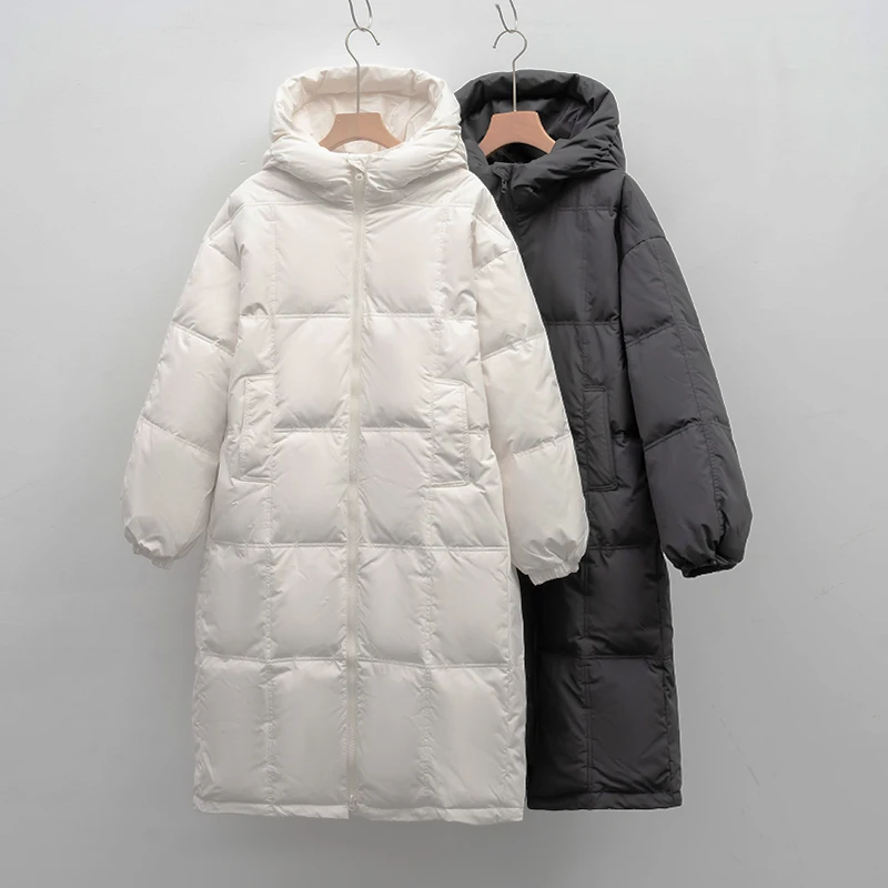 Abrigo grueso de cuello alto para mujer, chaqueta acolchada de algodón con bolsillos y cremallera, Parkas largas holgadas de gran tamaño para otoño,