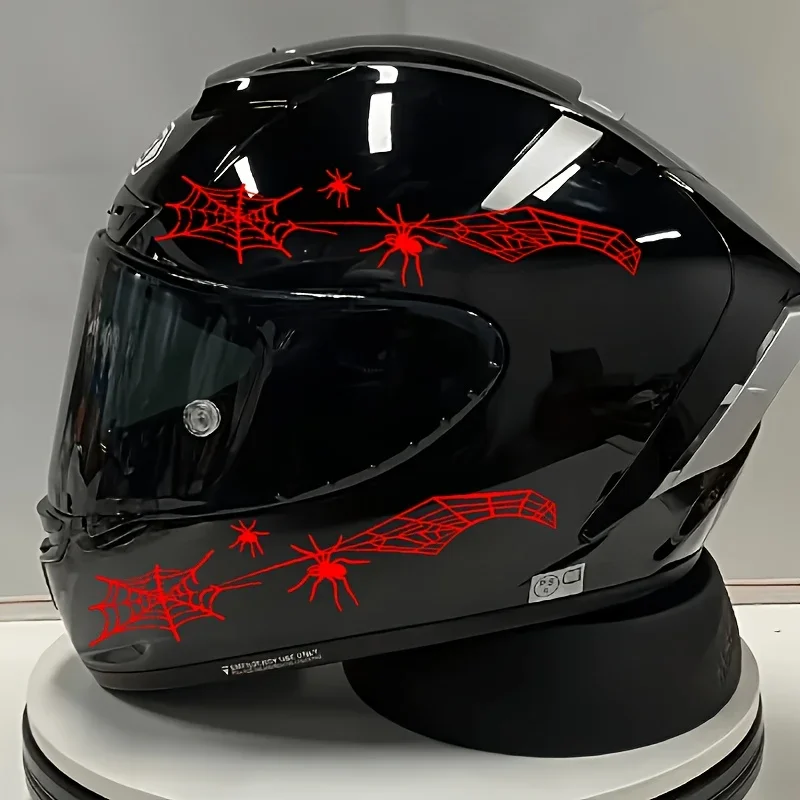

Fit for Motorcycle Helmets, Lockers, Mirror Decor & Automotive Accessories Chic Spider Web & Spider Sticker
