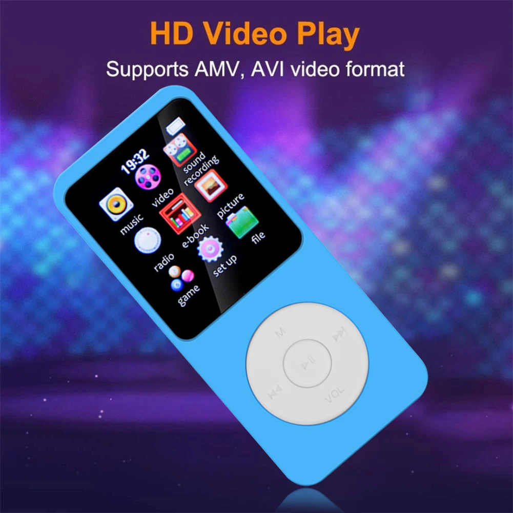 1.8 Inç MP3 Çalar Tip-C Taşınabilir Walkmen Bluetooth 5.0 Müzik Çalar Desteği E-Kitap Kayıt Spor FM Radyo Çocuklar için Spor