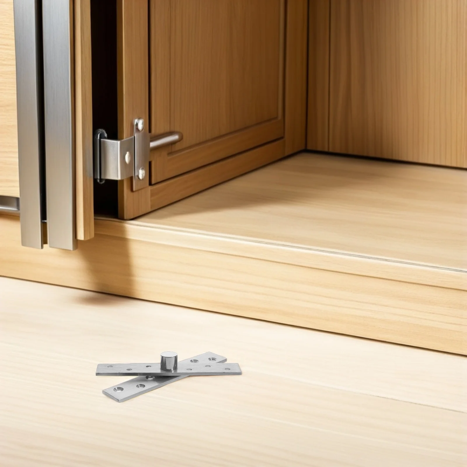 

6Pcs Heavy Duty Pivot Hinge for Doors 360 Degree Stainless Steel Invisible Hinge Hidden Cabinet Bookshelf Wood Gate