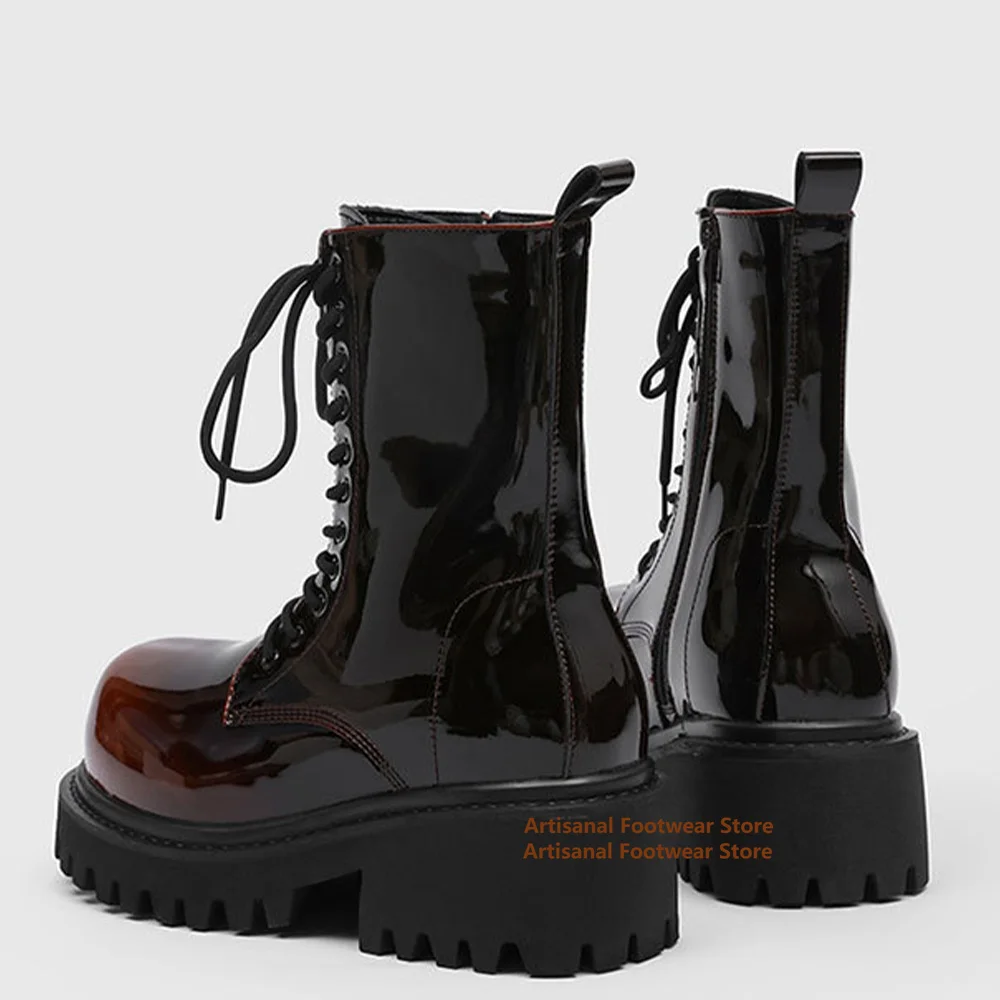 التدرج الملونة براءات الاختراع والجلود أحذية رجالية النمط البريطاني الجانب سستة الأحذية العصرية الفاخرة أحذية رجالي جديد في بوتاس موهير