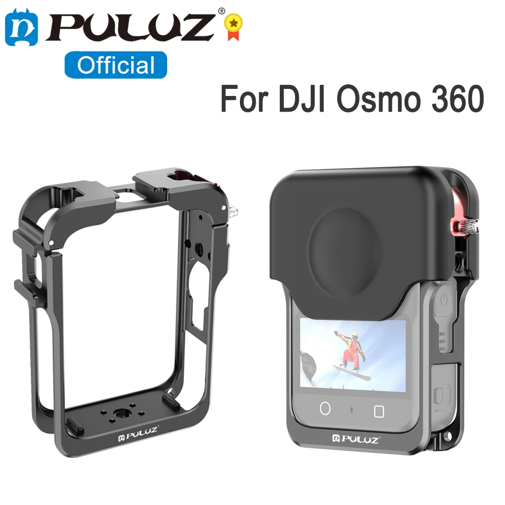 

PULUZ For DJI Osmo 360 Action Camera Cage Magnetic Quick Release Cage Aluminum Alloy Cold Shoe Expansion Frame with Lens Cover