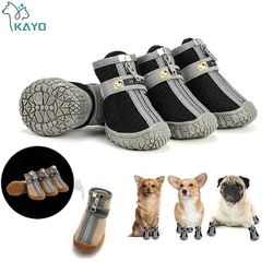 Mesh Pet Dog Shoes Durable Breathable Soft Sole Reflection Dogs Boots For Small Dogs Walking Climbing Dogs Sneakers Cat Shoes