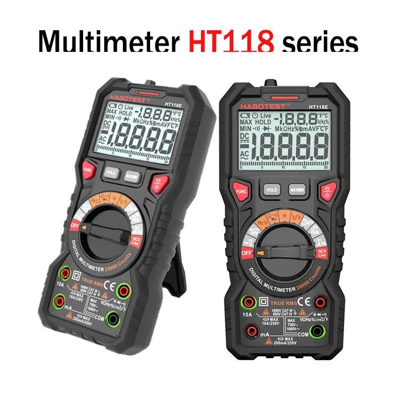 Professional Auto Range Multimeter Digital LCD Multimeter Ammeter Voltmeter Fast Accurately Measures Voltage Meter Tester Tools