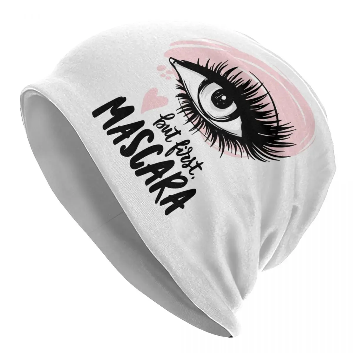 Bit First Mascara Beanie Cap Unisex Winter Warm Bonnet Femme Knitted Hats Pink Kids Lash Artist Skullies Beanies Caps For Women