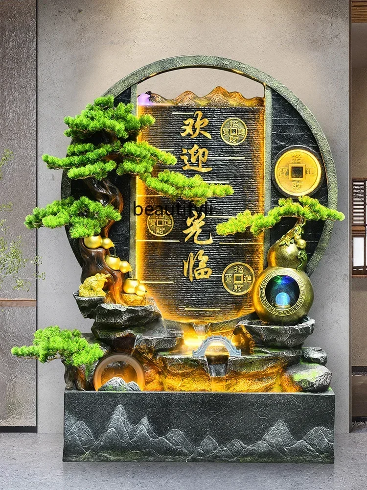 B178 Lucky Water Curtain Wall Rockery Flowing Water Ornaments Office Hotel Decoration Floor Ornaments Decoration