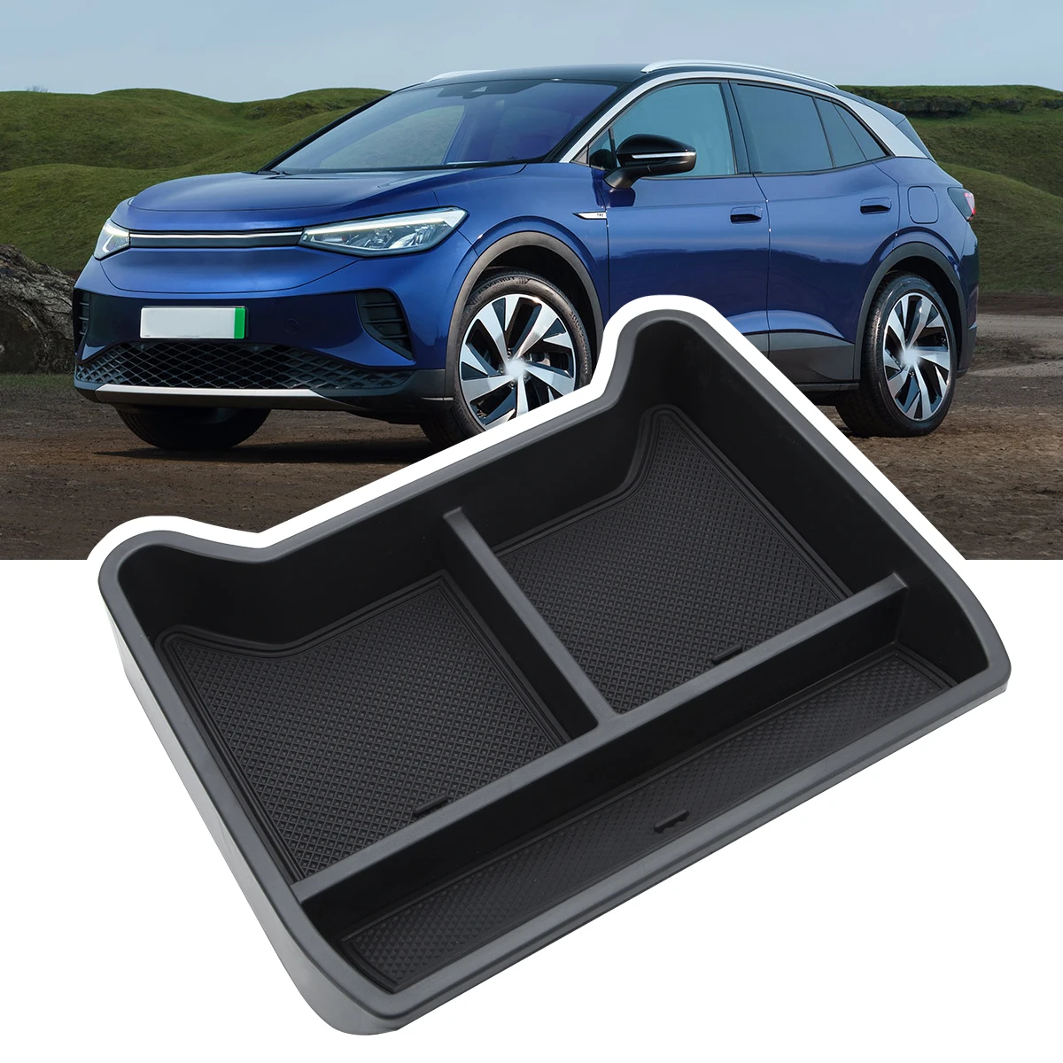 صندوق تخزين مسند الذراع لوحدة التحكم المركزية للسيارة صينية الزخارف لسيارة Volkswagen VW ID.4 ID4 ID 4 CROZZ منظم داخلي #3