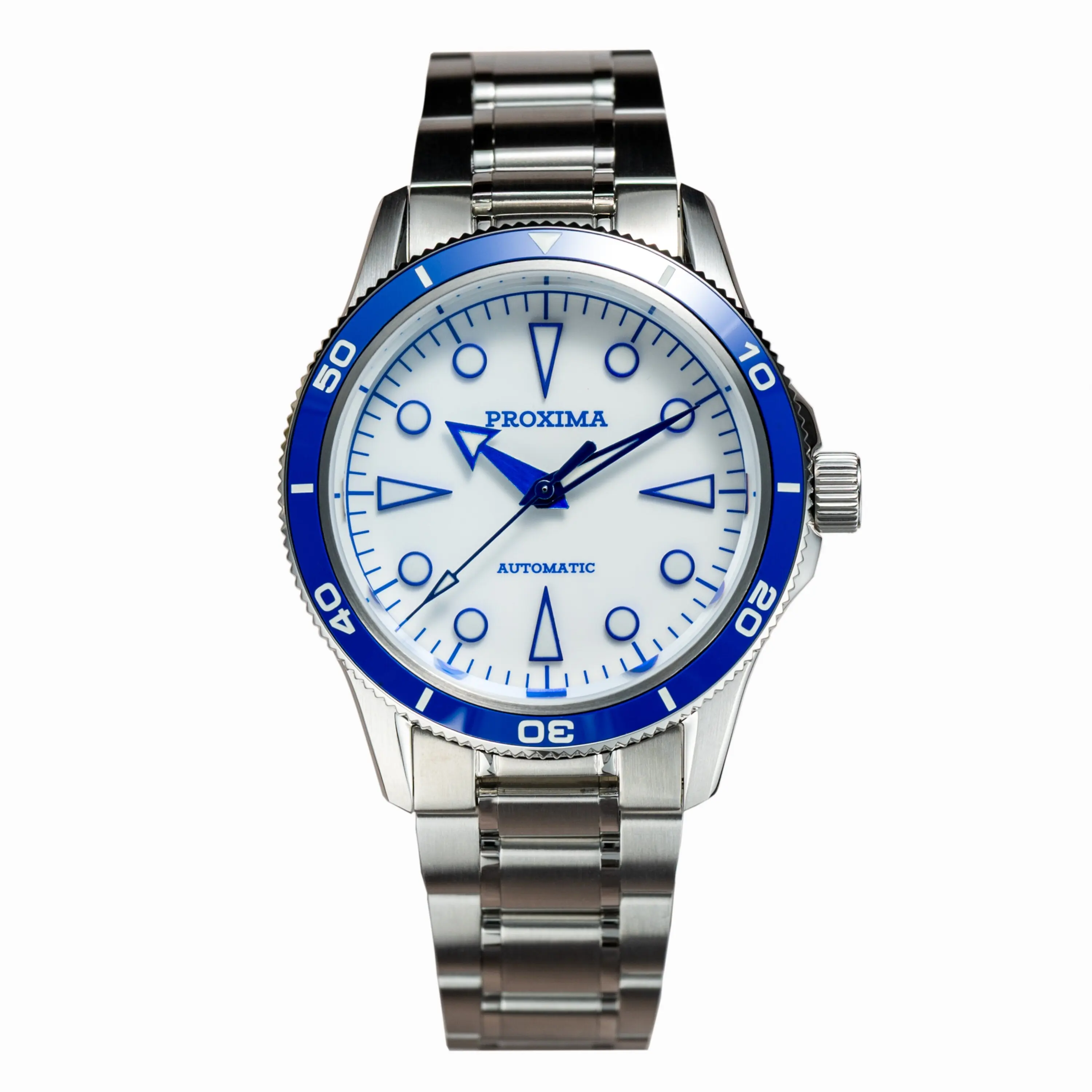 Proxima Herren-Automatikuhr, 39 mm, mechanische Armbanduhr, 100 m wasserdicht, leuchtendes Saphir-Emaille-Zifferblatt, Keramiklünette, Miyota 90S5