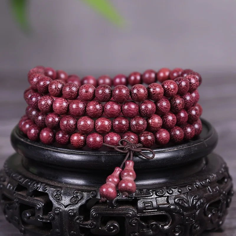 Natural Brazilian Violet Purple Wood 108 Beads 6MM 8MM Prayer Bracelet Buddhist Rosary Wood Wrist Mala Gifts