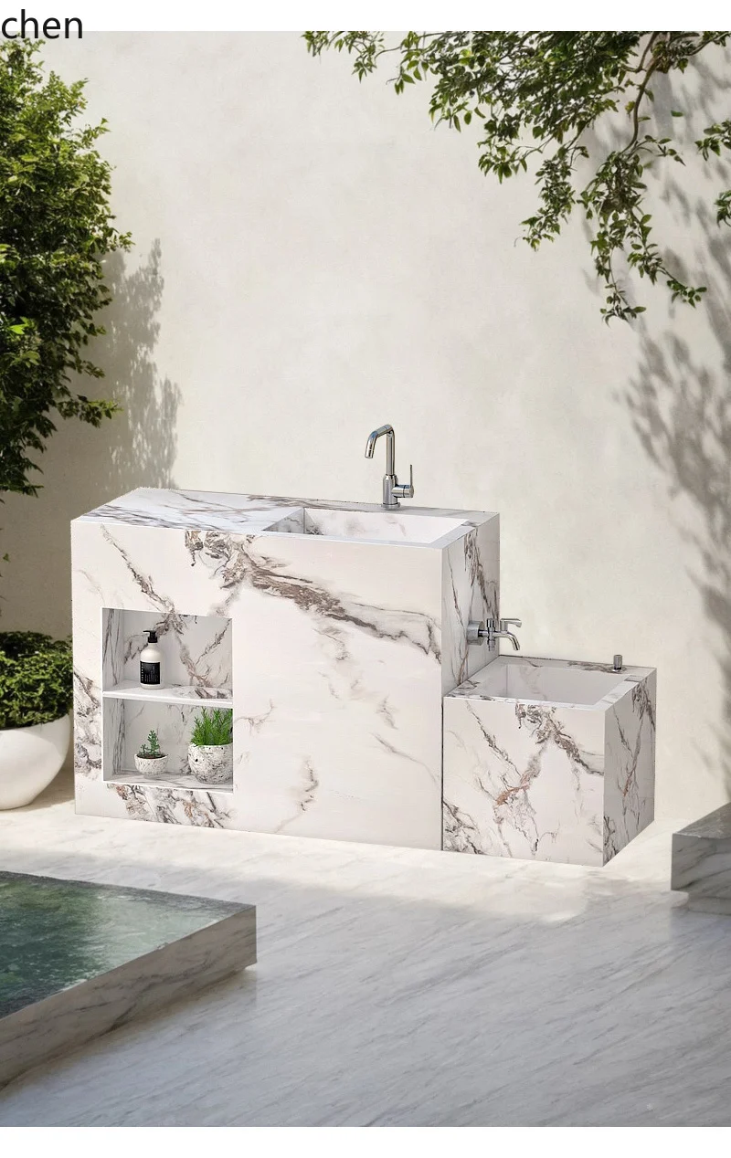 ZML rock slab column basin mop pool wash basin courtyard room outdoor stone garden villa household