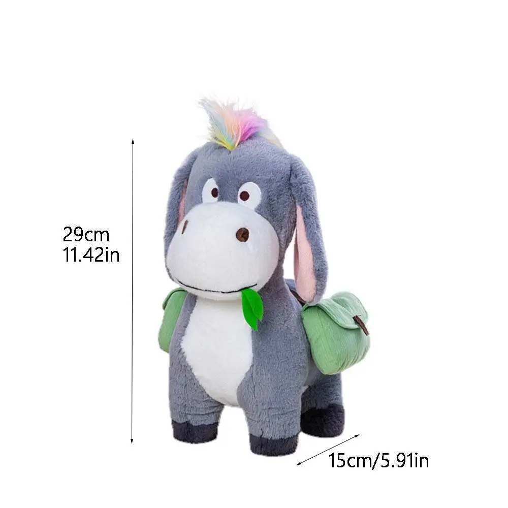 Kawaii 30cm Backpack Donkey Plush Toys Cartoon Cute Animal Stuffed Doll Toy Gift Short Plush Donkey Plush Ornament Christmas