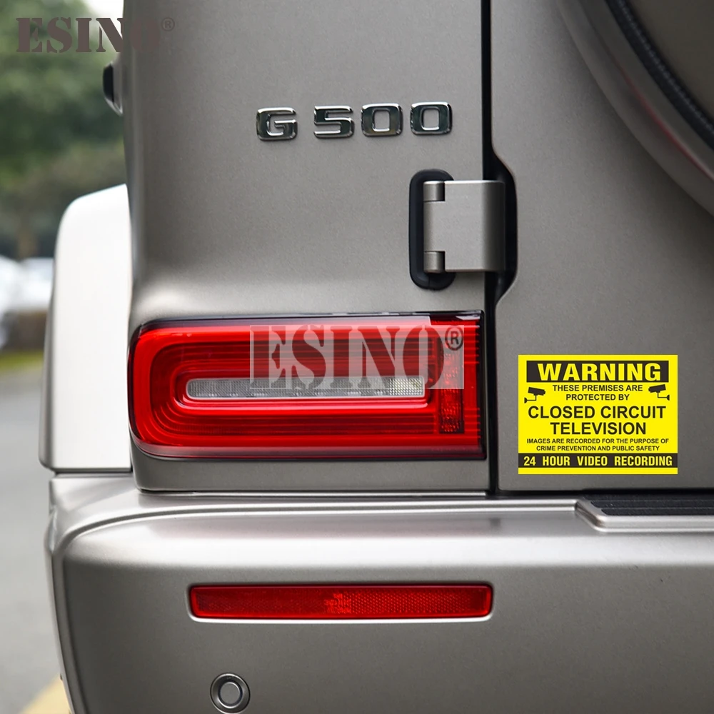 سيارة PVC ملصق تحذير دائرة تلفزيون مغلقة 24 ساعة فيديو مقاوم للماء جسم السيارة ملصق نمط الفينيل #6