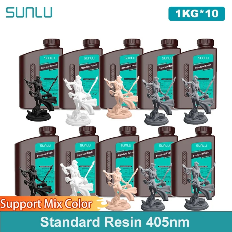 

SUNLU 10KG Standard Resin 405nm LCD Printer Photon Curing Good Precision Smooth Surface Low Odor Model Garage Kit Printing