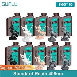 SUNLU 10KG Standard Resin 405nm LCD Printer Photon Curing Good Precision Smooth Surface Low Odor Model Garage Kit Printing