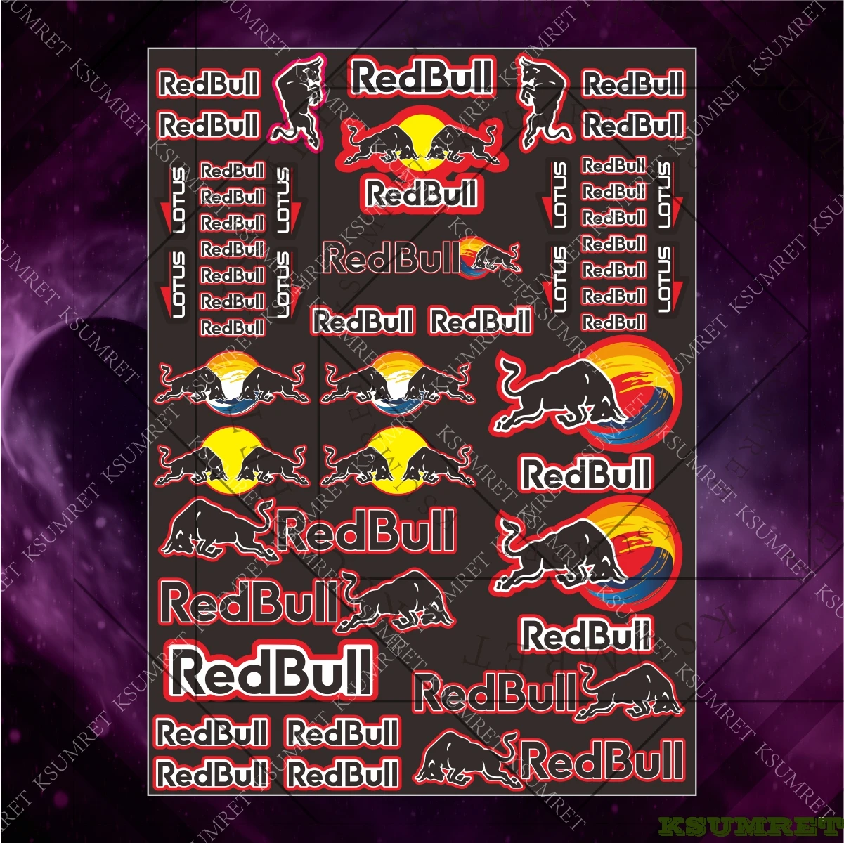 Vinyl For Red Bull Motorcycle Stickers Helmet Tank Emblem Logo Decals