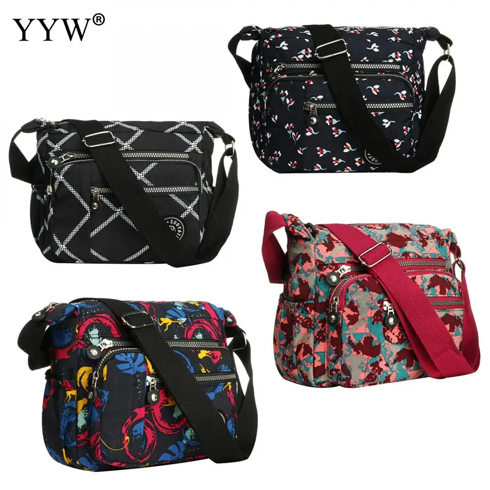 Womens Multi Pocket Casual Crossbody Bag Travel Bag Messenger Handbag For Shopping Hiking Daily Use Nylon Shoulder Bags Pouch