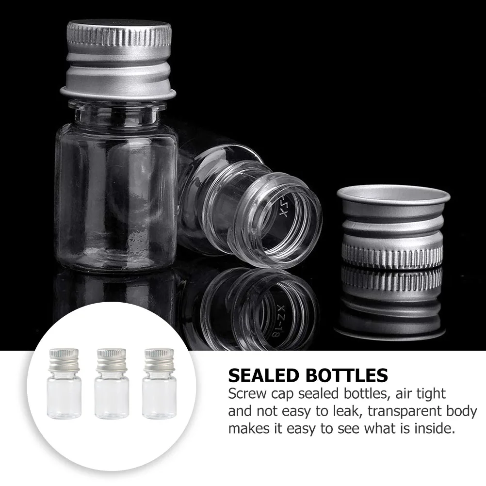 

5pcs PET Plastic Bottles Aluminum Lids Transparent Containers for Travel Storage Makeup Lotions Creams Ointments Beauty Aids
