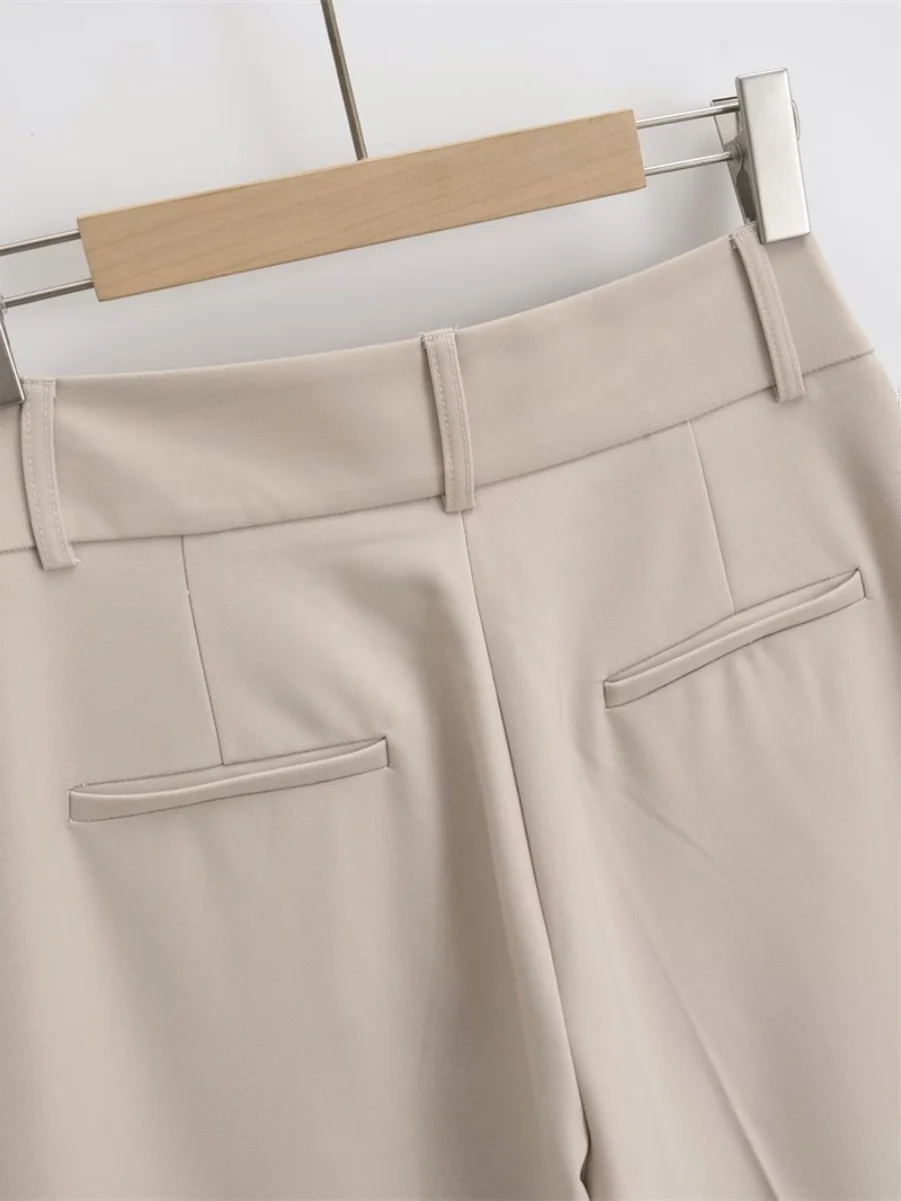 아메리칸 레트로 하이웨이스트 스트레이트 레그 드레이프 수트 팬츠 패셔너블 다용도 슬림 솔리드 컬러 캐주얼 바지 트렌디