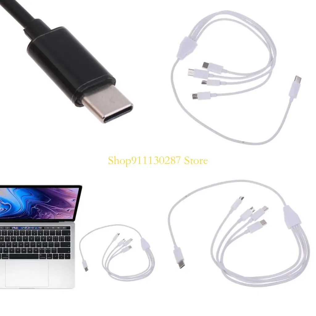 

J1HC 4-in-1 Multi Charging Cable USB C Phone Charger Multiple Charging Cord with Type C/Micro USB for Mobile Phone Tablet