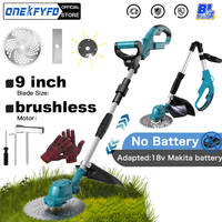 9 Inch Brushless Electric Lawn Mower Collapsible Cordless Rechargeable Garden Weeding Tools for Makita 18V Battery