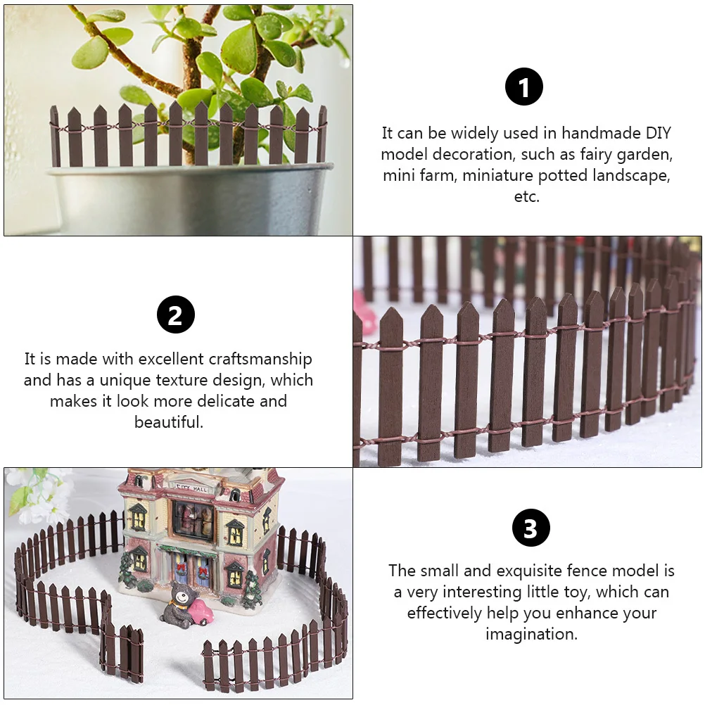 

2Pcs 100cm X 5cm Mini Fence Wooden Iron DIY Garden Micro Landscape Decor Imagination Creativity Miniature Fence