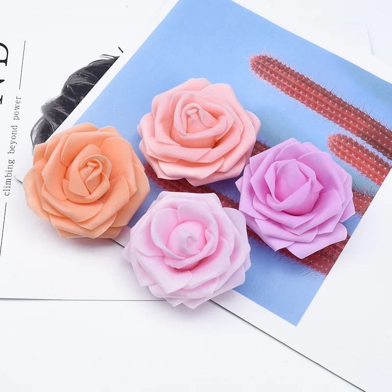 30/50 Stück Künstliche Blumen 7CM Schaumstoff Teddybär-Rosen DIY Valentinstag Geschenke Hochzeit Heim Raumdekoration Brautaccessoires – Detail 6