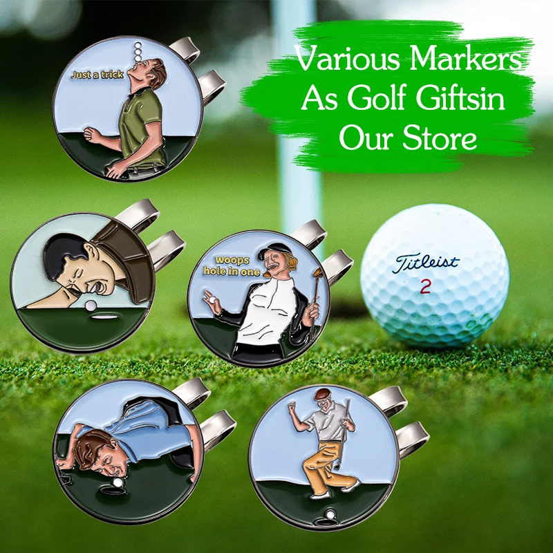 Golf Ball Mark Magnetic Adsorption Alloy Removable Marker Golf Accessories Creative Funny Fashionable Holiday Decoration Gifts