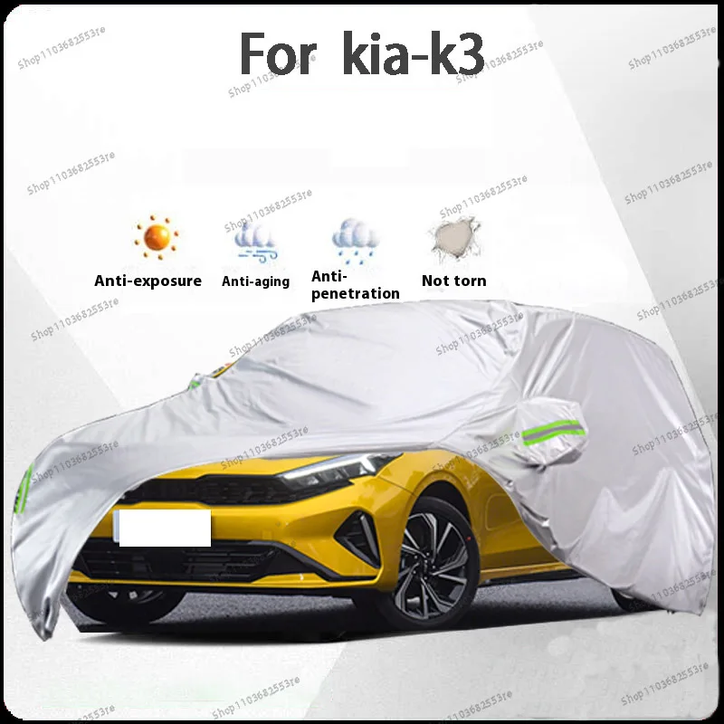 

For Kia K3 Fit Car Cover - Waterproof, Dustproof, Sunshade (UV), Snowproof | Silve Full Cover with All-Day Protection