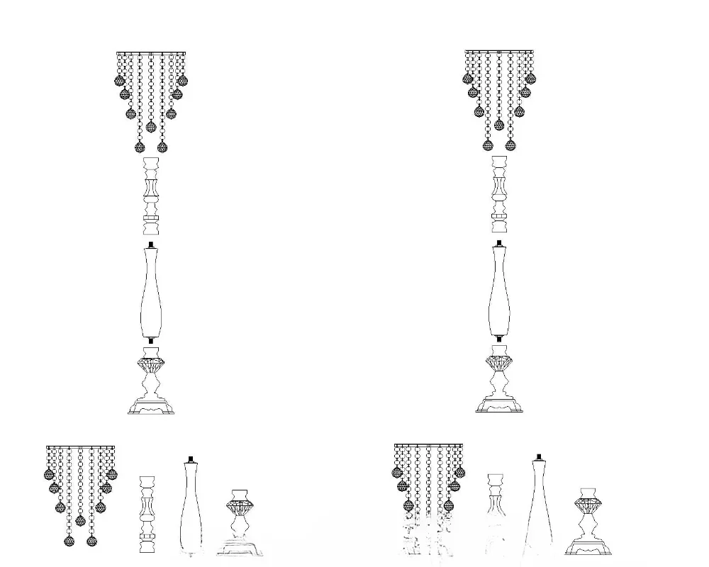 

'Elegant Set of 4 Gold Flower Centerpiece Pedestal Stands - Perfect for Wedding and Event Table Decor