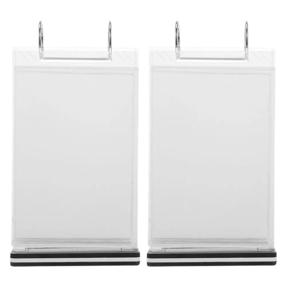 2Pcs Freestanding Flip Menu Stand Contemporary Desktop Sign Holder for Restaurant Bar Hotel Menu Document Display Stand