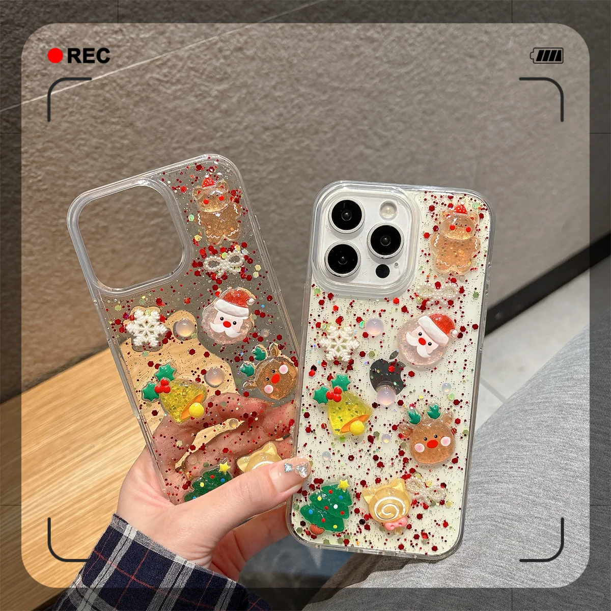 لطيف شفاء ثلاثية الأبعاد عيد الميلاد سعيد قطرة الغراء قضية الهاتف آيفون 17 16 15 14 13 12 11 برو ماكس زائد Y2K الكرتون الأحمر الإبداعية غطاء #1