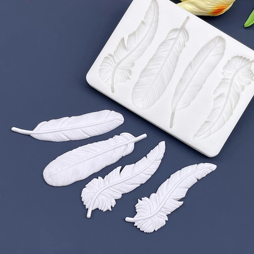 Feather Silicone Mold Sugarcraft Chocolate Cupcake Baking Mold Fondant Cake Decorating Tools