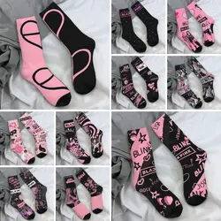 Blacks Pinks Girl Group K-Pop Socks Leisure Stockings Men Medium Soft Outdoor Sports Socks Winter Design Non Slip Socks