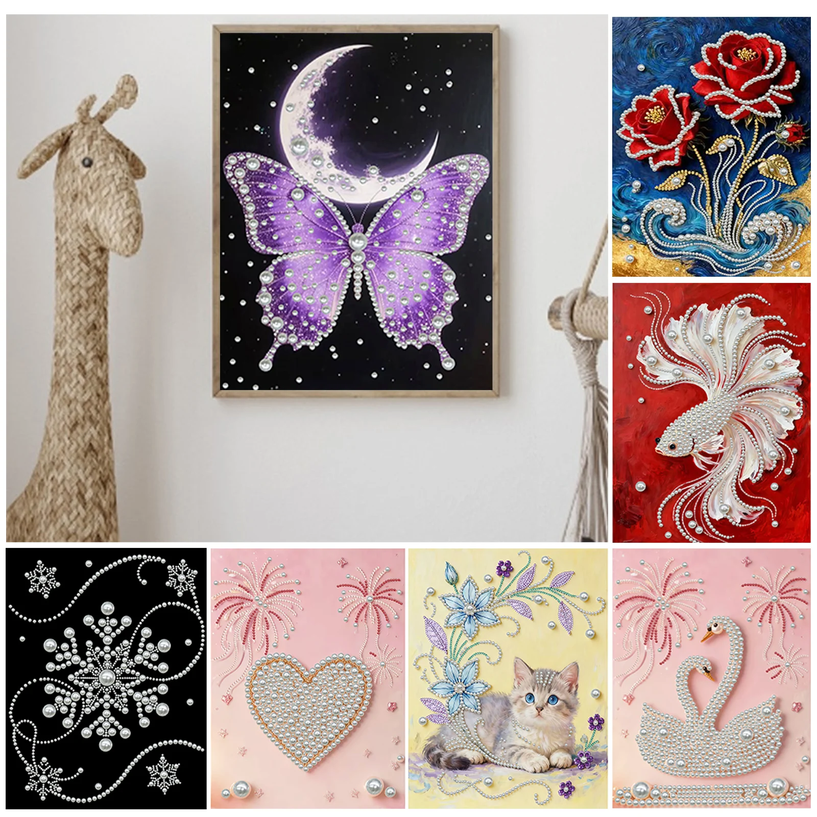 

Набор для творчества: Жемчужная живопись по номерам для декора стен дома, картина из жемчужных бусин с рамкой, 30x40 см