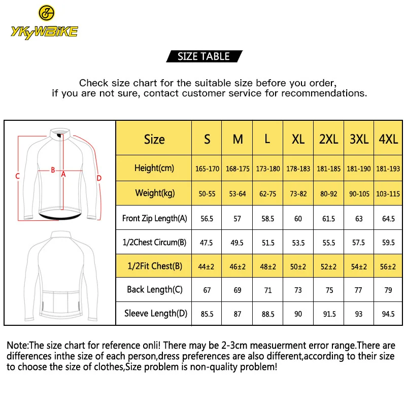 YKYWBIKE Großer Rabatt Winter Herbst Radfahren Jersey Mann Frau Fahrrad Langarm Jacke Thermische Rennrad Kleidung 50% Rabatt – Detail 4