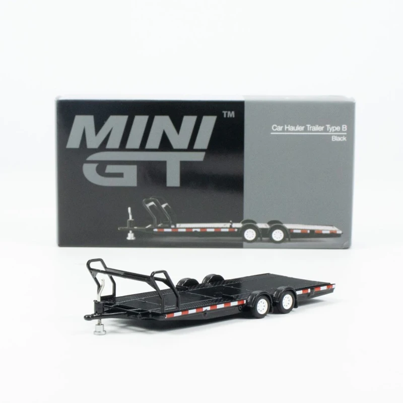 MINIGT 1:64 Car Hauler Trailer Type B Black Alloy trailer frame AC19